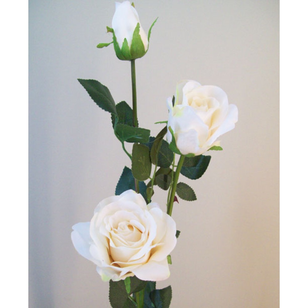 Artificial Rose Spray Cream Long Stem 85cm Artificial Flowers